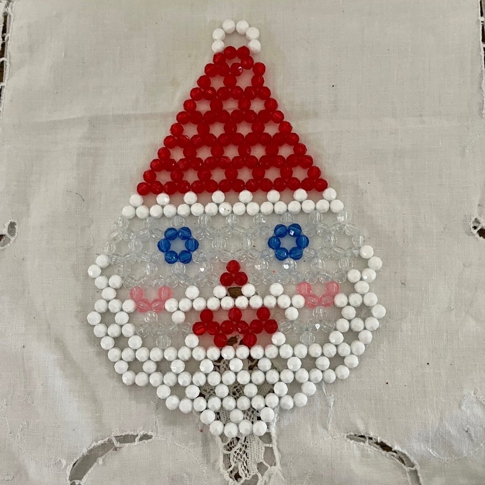 Handmade beaded Santa Claus Ornament decoration Kitsch